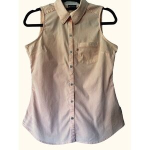 Columbia Sportswear Seersucker Striped Sleeveless‎ shirt Small